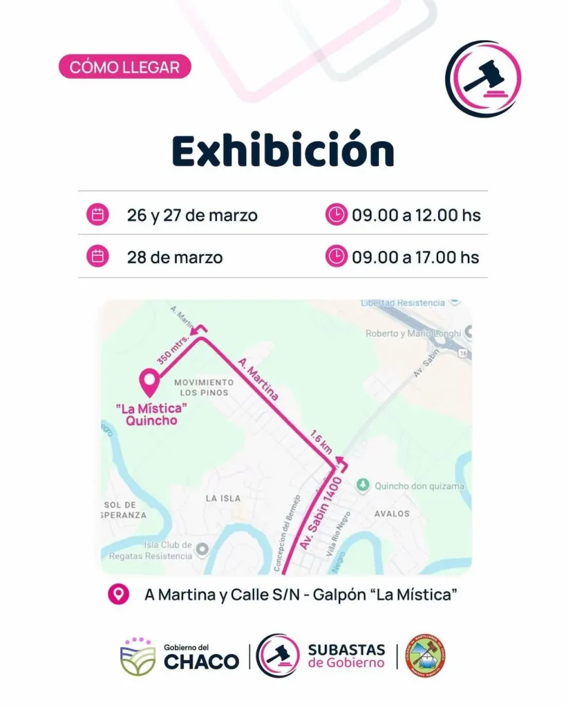 Subasta en Chaco: exhiben vehículos antes del lunes 30