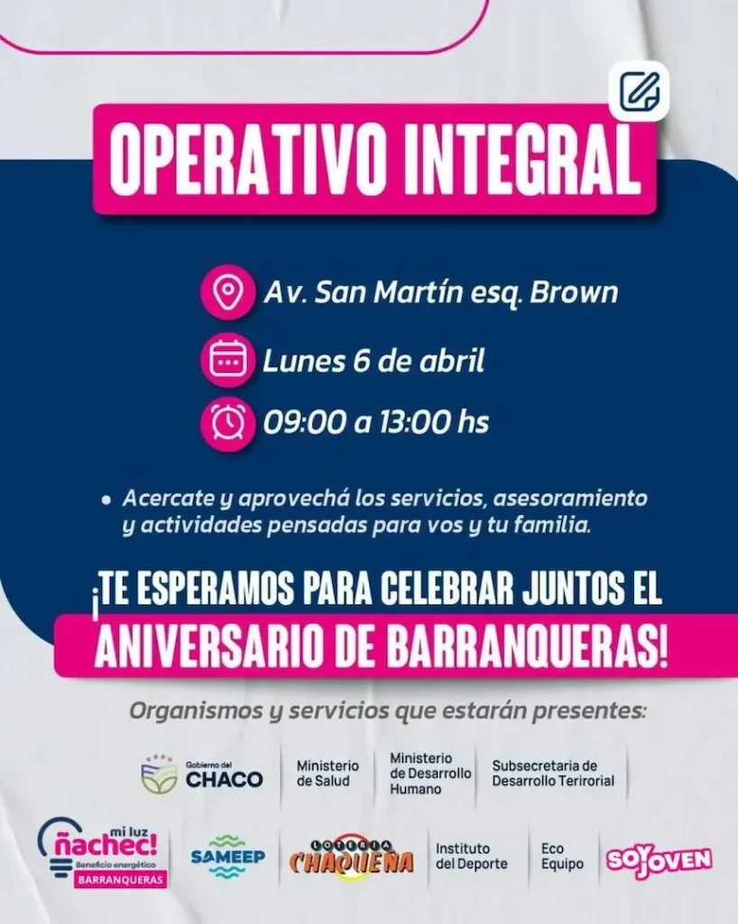 Barranqueras suma servicios y actividades en un nuevo operativo
